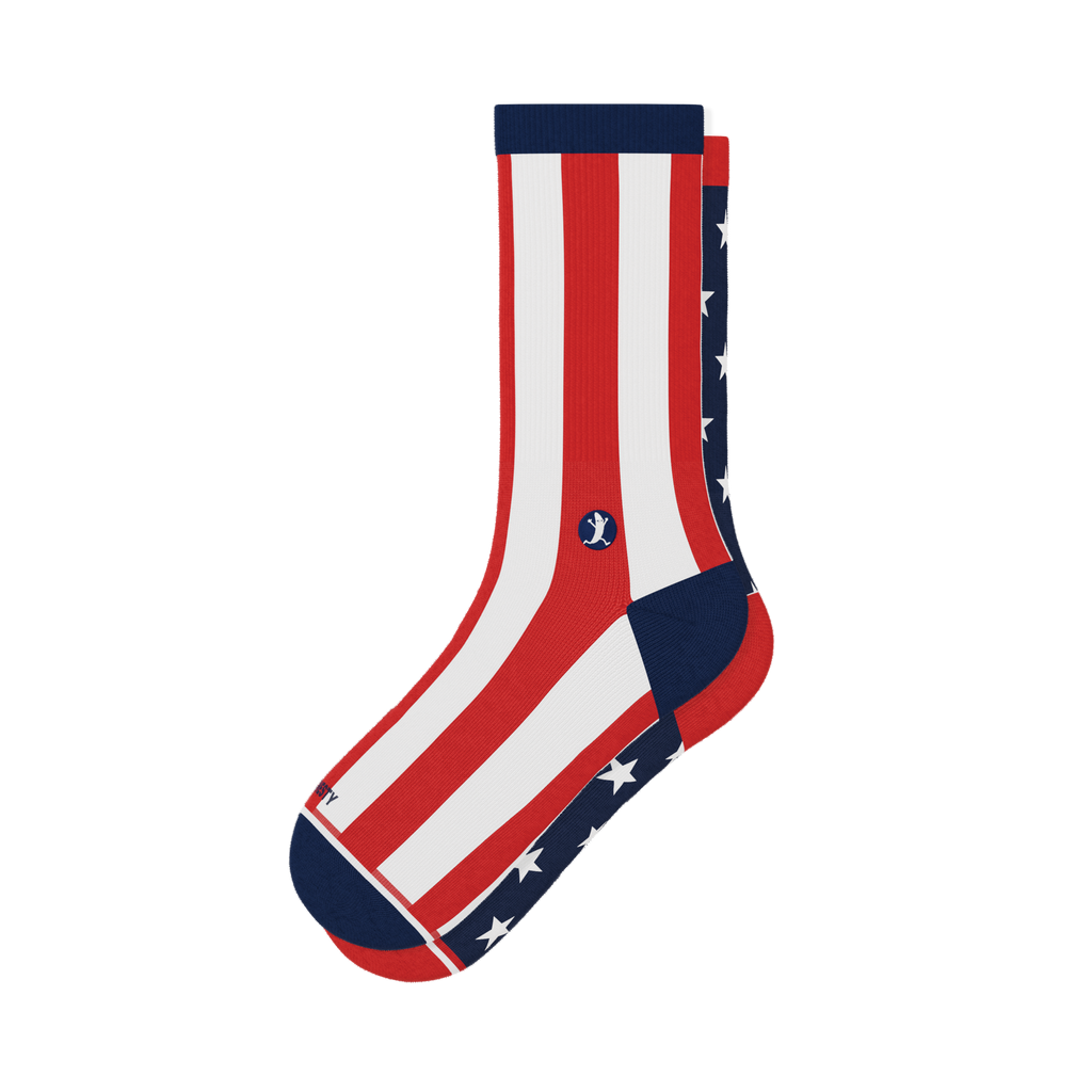 The Socky Balboa | American Flag Heel Hammock™ Crew Socks - Shinesty