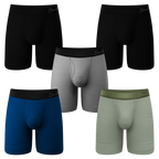 The 5 Solids | Long Leg Ball Hammock® Pouch Underwear With Fly 5 Pack - Shinesty