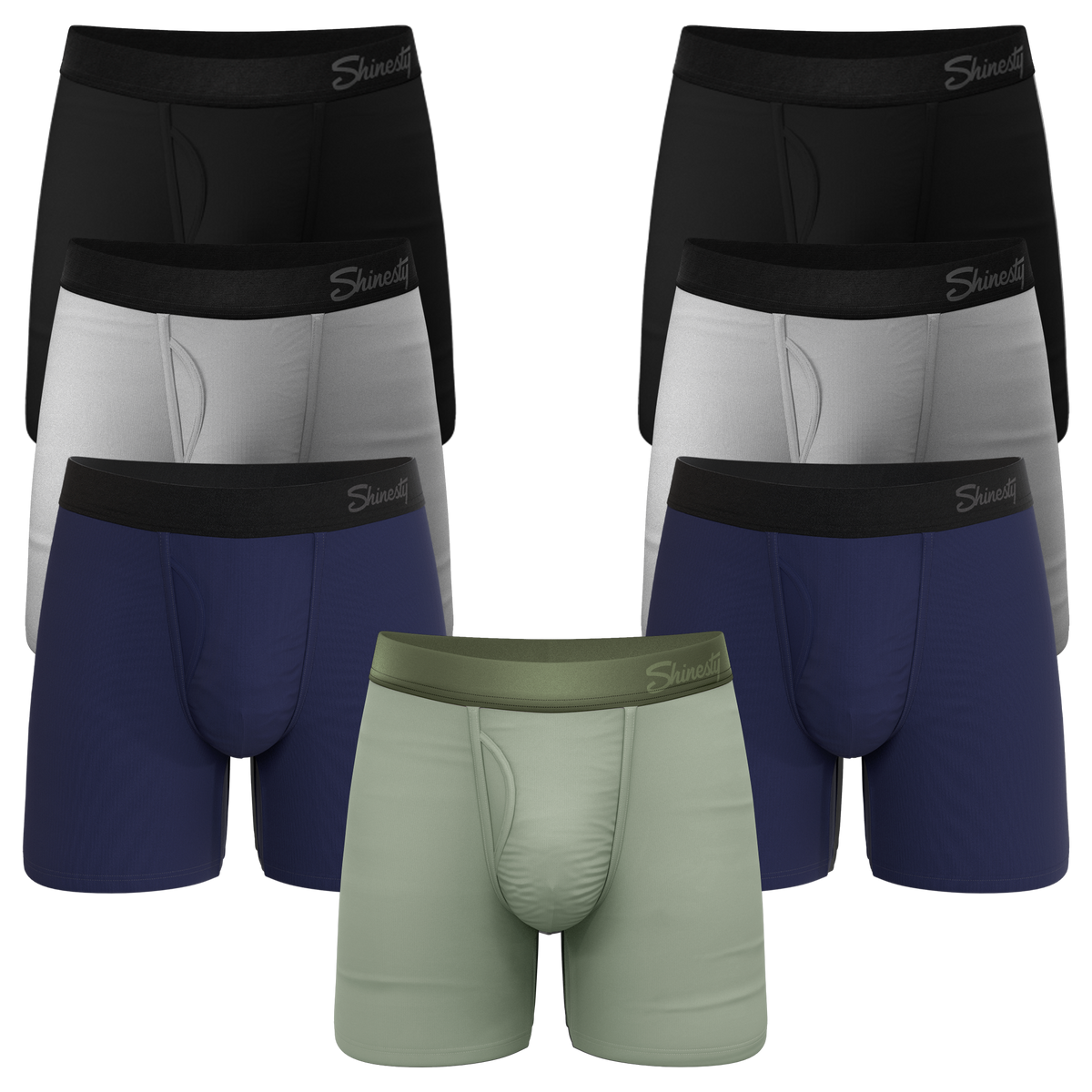 The 7 Solids | Ball Hammock® Pouch Boxer Briefs with Fly 7 Pack - Shinesty
