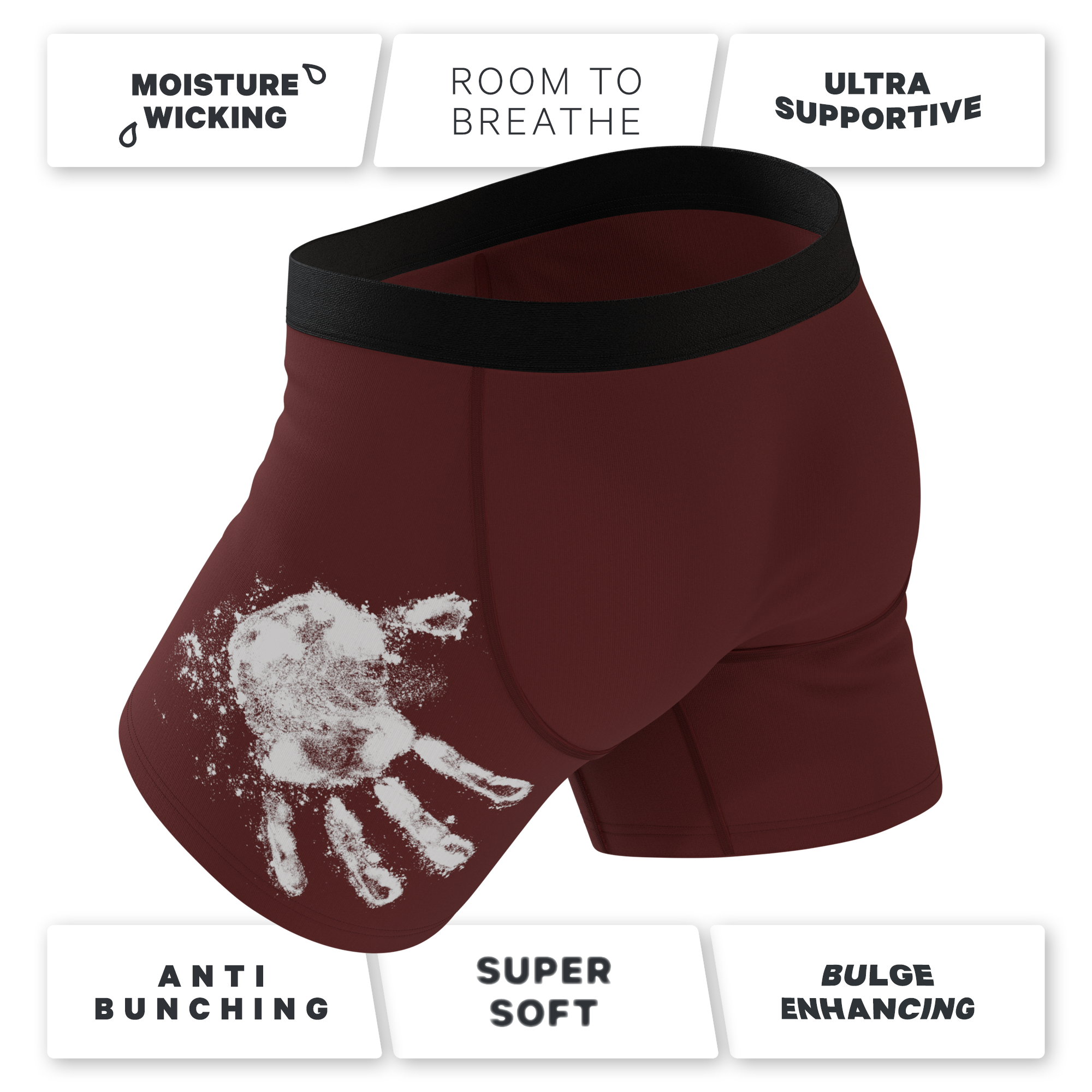 The Sous Chef | Flour Hand Print Ball Hammock® Pouch Underwear With Fly - Shinesty
