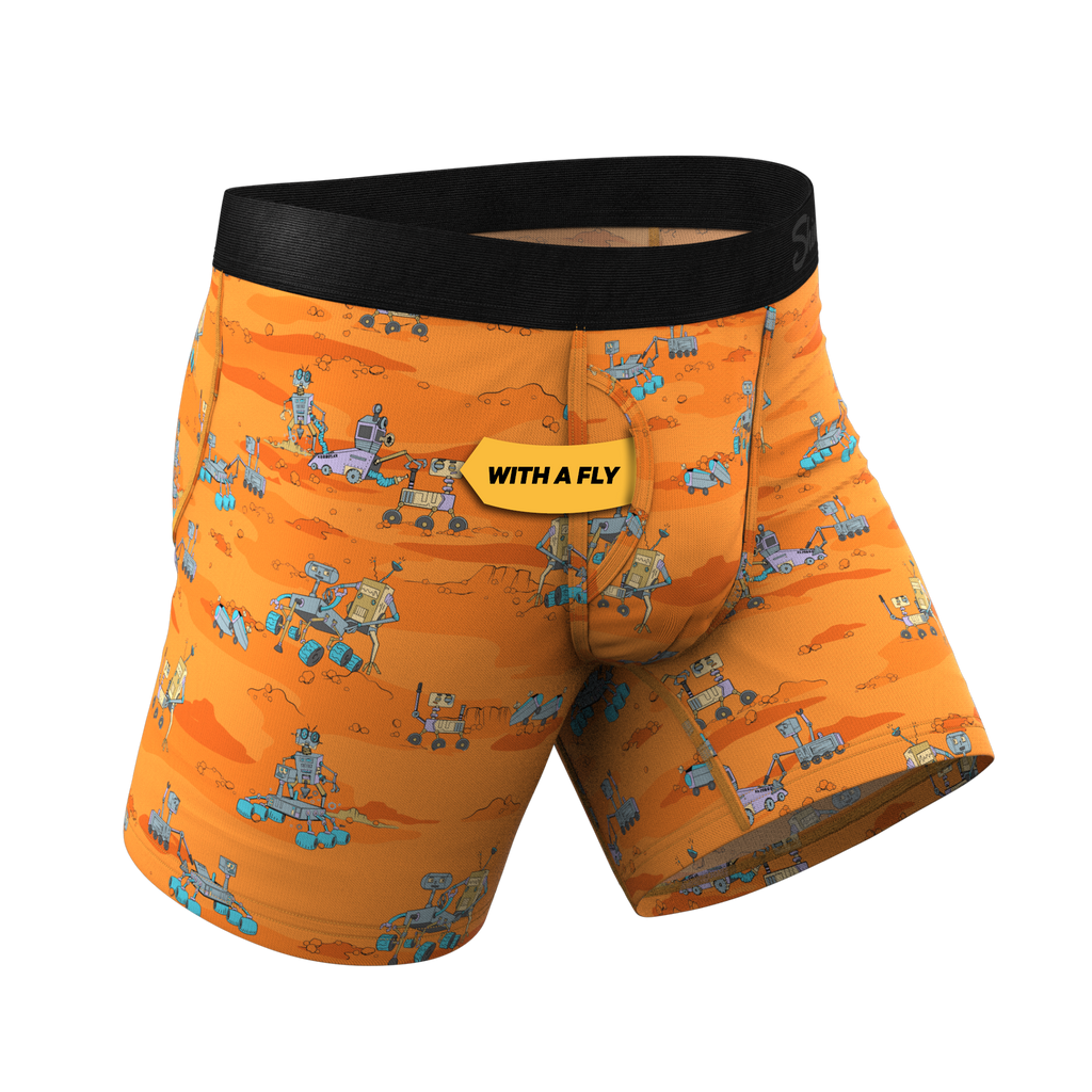 The Bend Rover | Space Robots Ball Hammock® Pouch Underwear With Fly - Shinesty