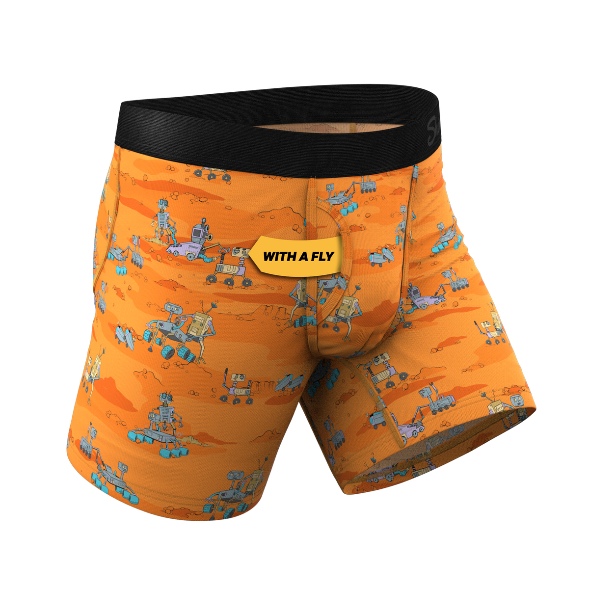 The Bend Rover | Space Robots Ball Hammock® Pouch Underwear With Fly - Shinesty