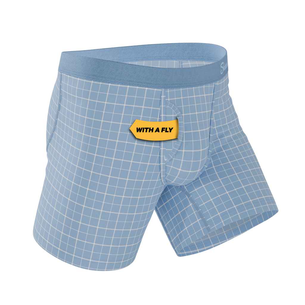 The Spick & Span | Window Pane Plaid Ball Hammock® Pouch Underwear With Fly - Shinesty