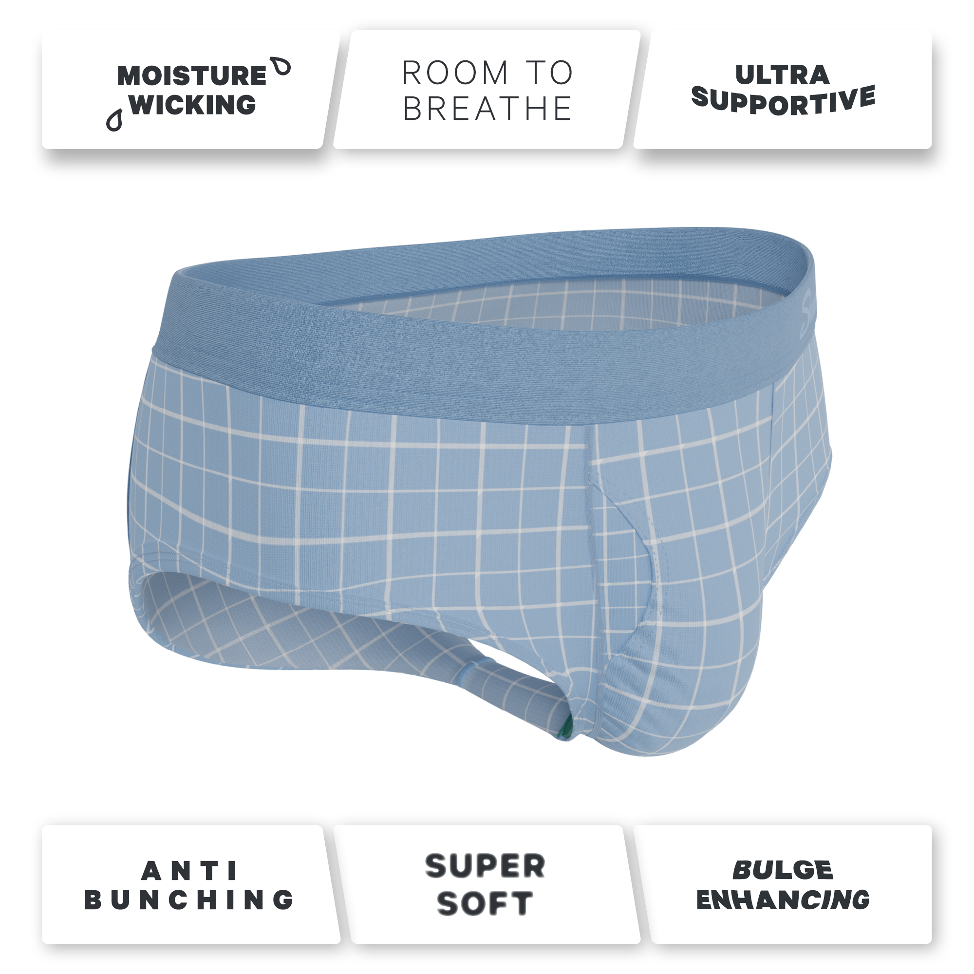 The Spick & Span | Window Pane Plaid Ball Hammock® Pouch Underwear Briefs - Shinesty