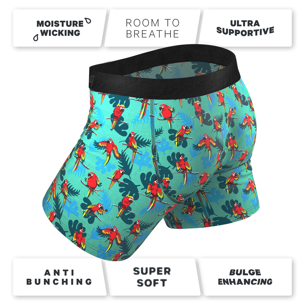 The Squawk Tease | Tropical Parrot Ball Hammock® Pouch Underwear - Shinesty