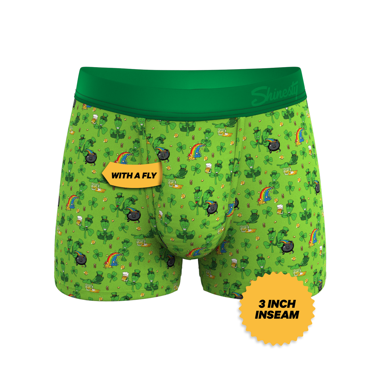 The 3 Leafs To The Wind | St Patricks Day Clovers Ball Hammock® Pouch Trunks Underwear - Shinesty