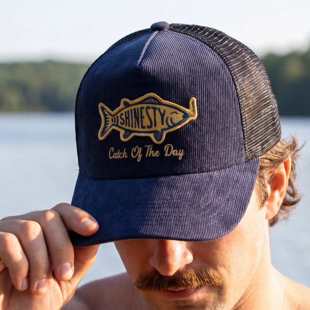 The Catch Of The Day | Shinesty Fish Corduroy Trucker Hat - Shinesty
