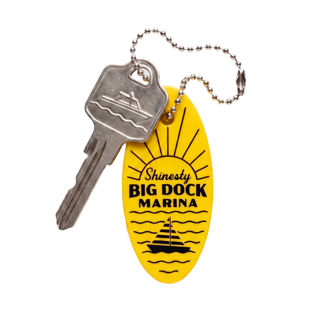 The Big Dock Marina | Yellow Nautical Floatie Keychain - Shinesty