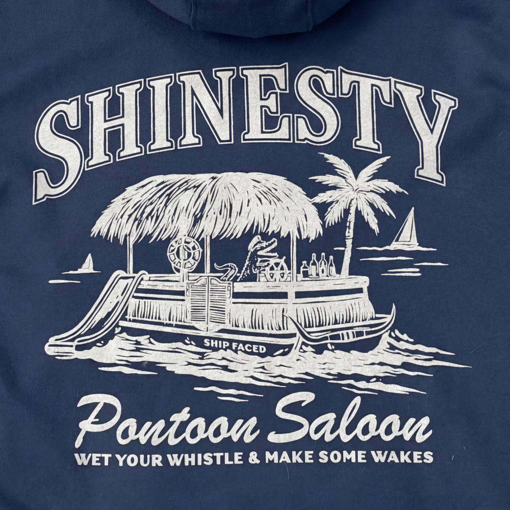 The Pontoon Saloon | Tiki Pontoon Sexy Terry™ Men’s Lounge Hoodie - Shinesty