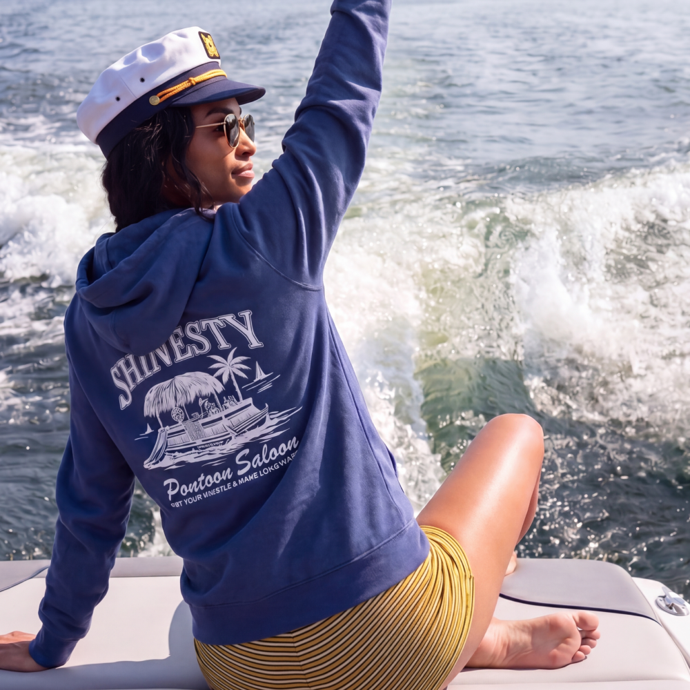 The Pontoon Saloon | Tiki Pontoon Sexy Terry™ Men’s Lounge Hoodie - Shinesty