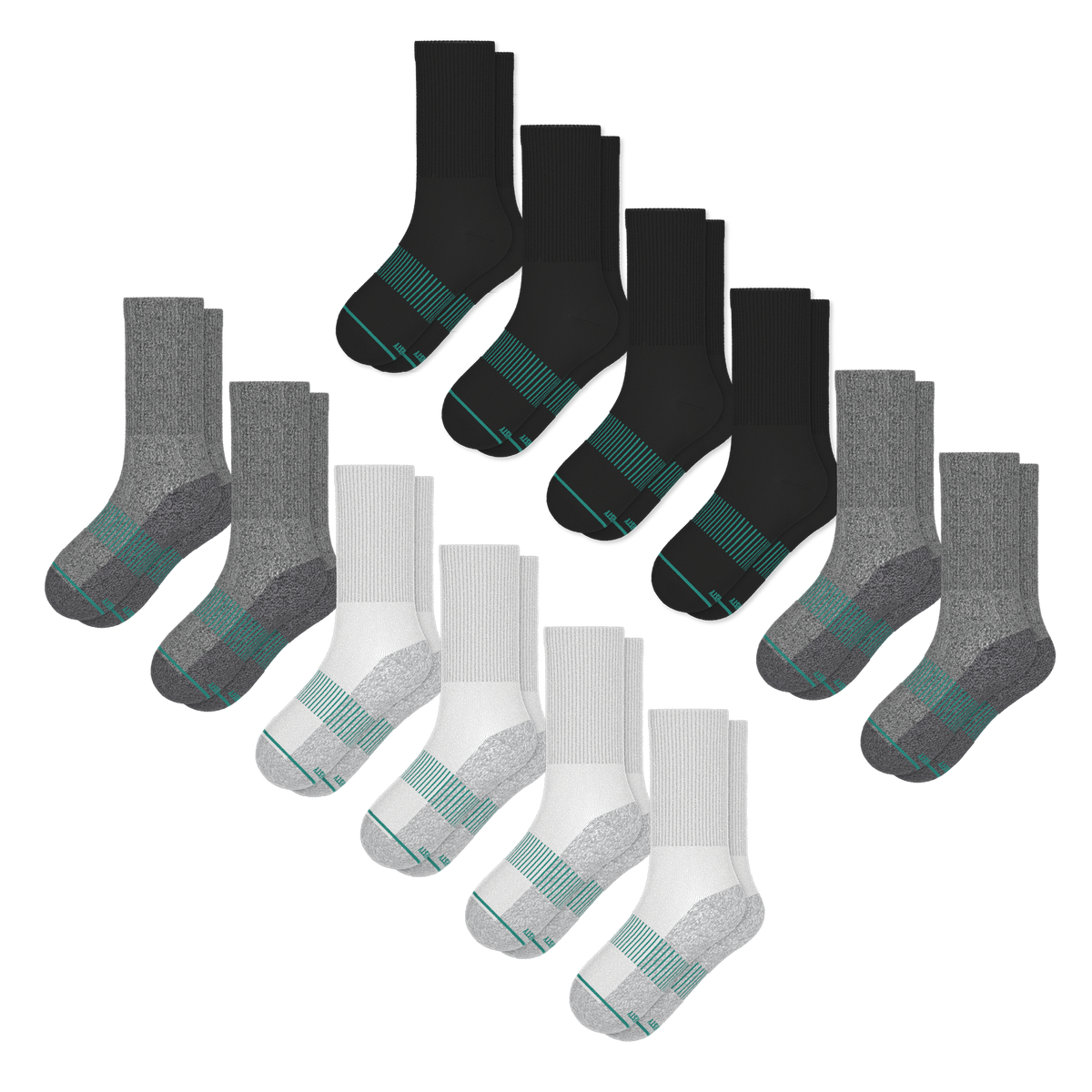 The Staple | Heel Hammock™ Crew Socks 12 Pack - Shinesty
