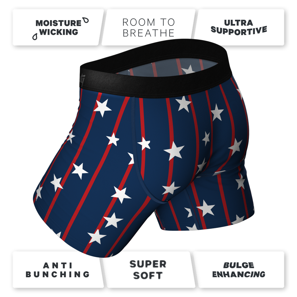 The Stars & Stripes | USA Pinstripe Ball Hammock® Pouch Underwear - Shinesty