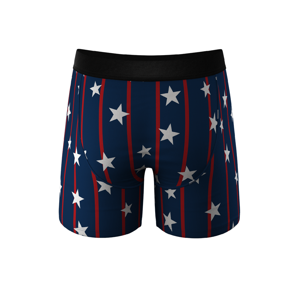 The Stars & Stripes | USA Pinstripe Ball Hammock® Pouch Underwear - Shinesty