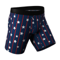 The Stars & Stripes | USA Pinstripe Ball Hammock® Boxer - Long Leg - Shinesty