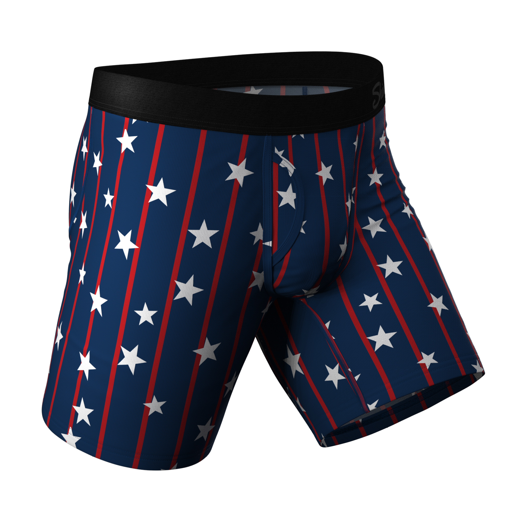 The Stars & Stripes | USA Pinstripe Ball Hammock® Boxer - Long Leg - Shinesty