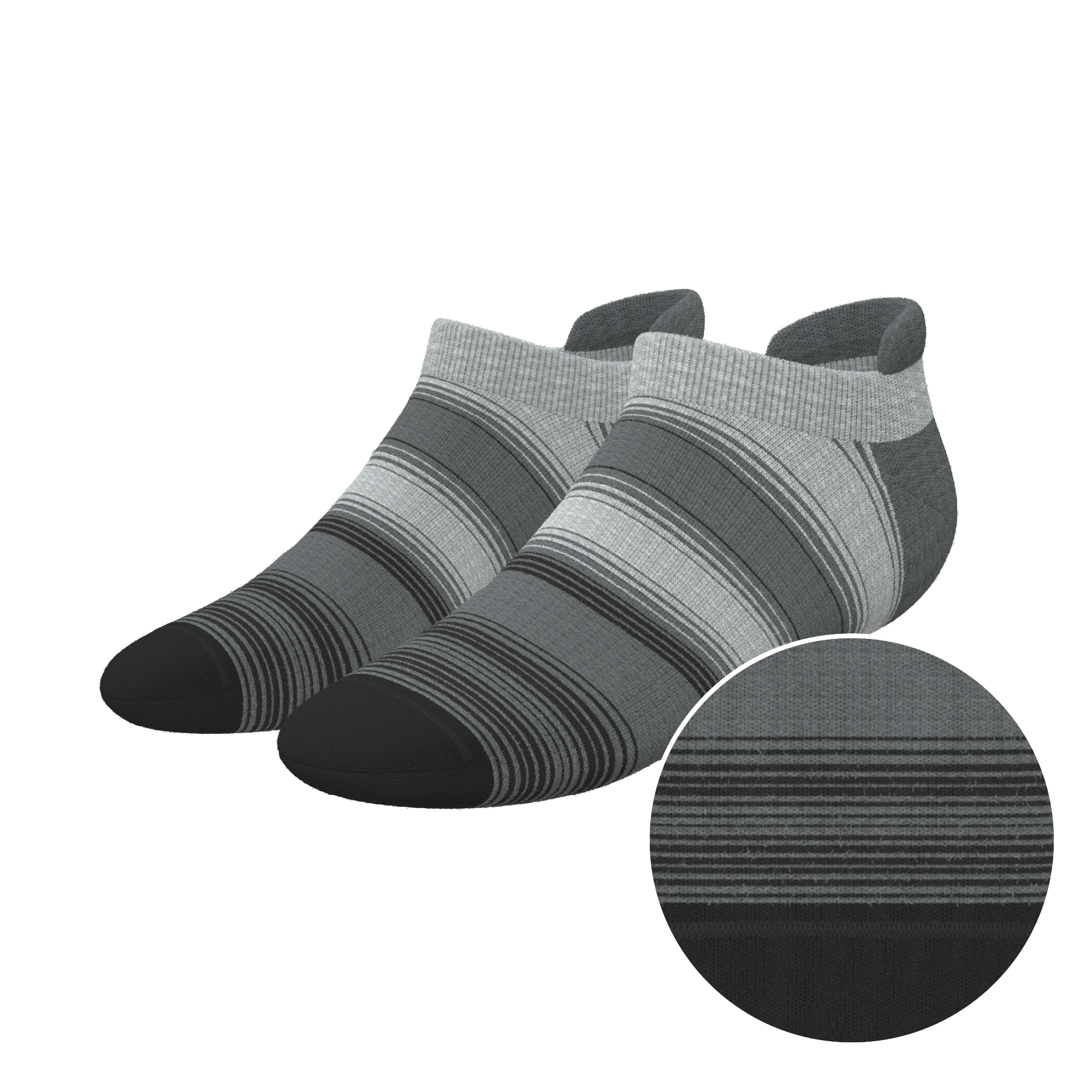 The Static Channel | Stripe Heel Hammock™ Ankle Socks - Shinesty
