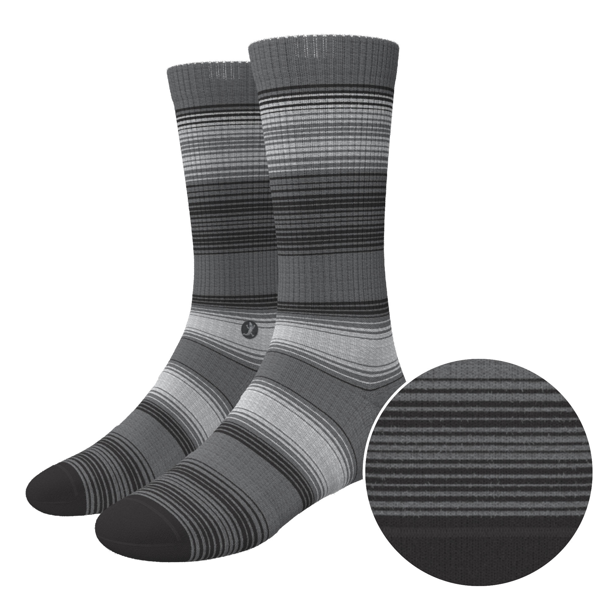 The Static Channel | Stripe Heel Hammock™ Crew Socks - Shinesty