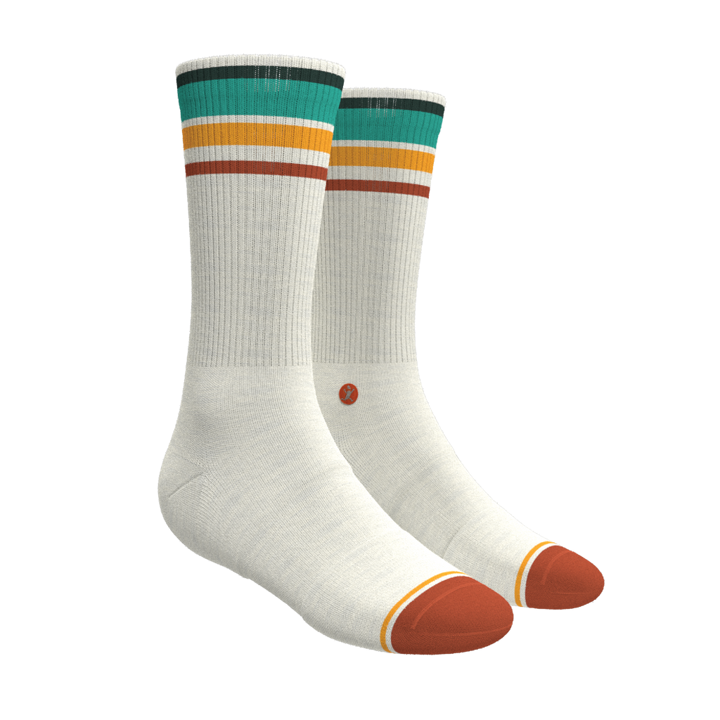 The Stellar | Retro Stripe Heel Hammock™ Crew Socks - Shinesty