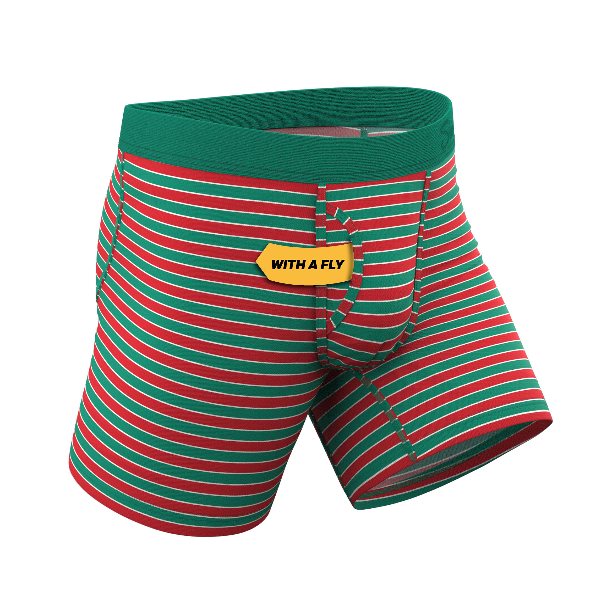The Stripe Club | Christmas Striped Ball Hammock® Pouch Underwear With Fly - Shinesty