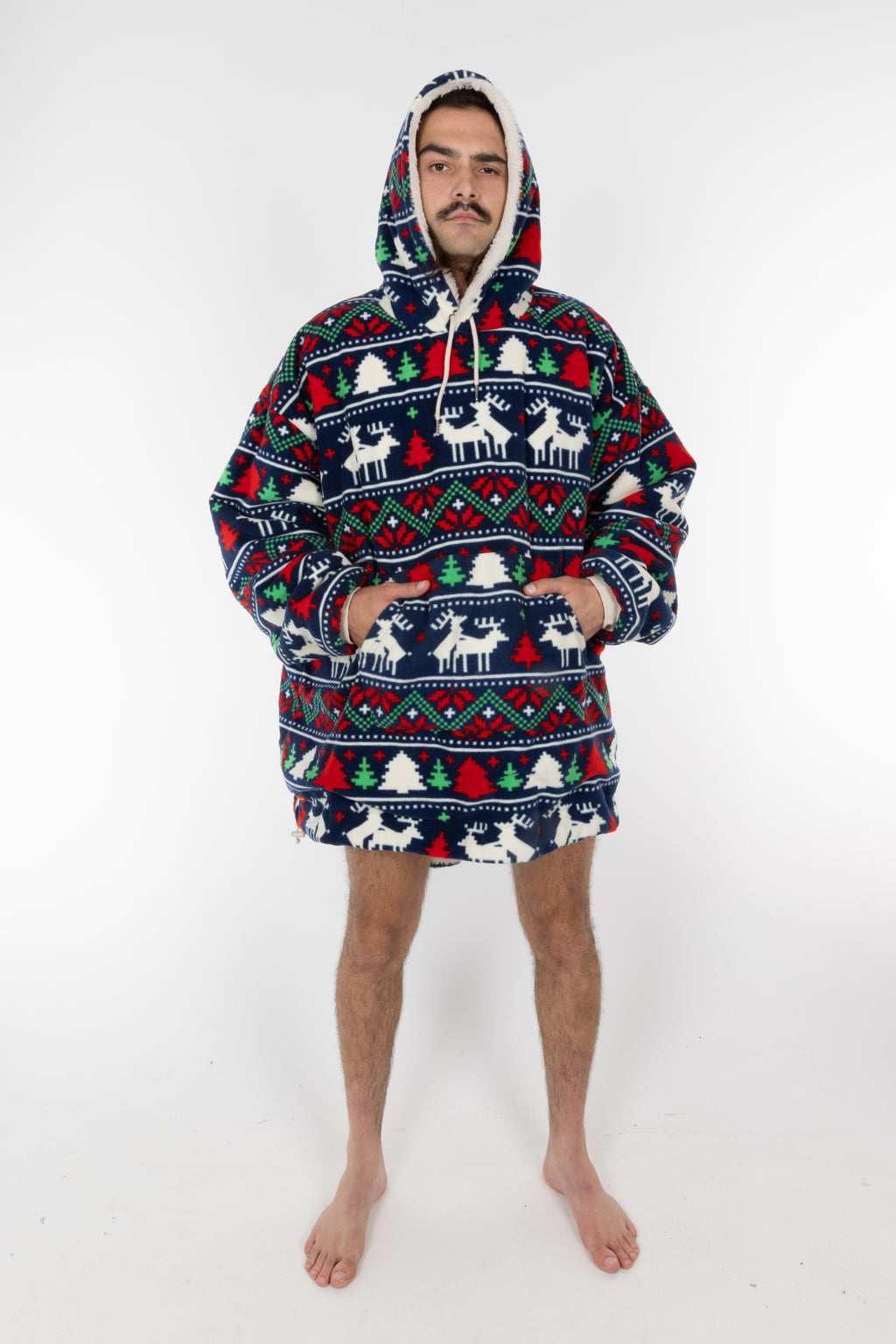 The Caribou Lous | Reversible Christmas Fur Hoodie - Shinesty