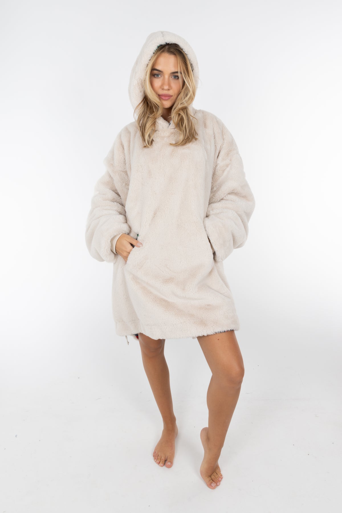 The Caribou Lous | Reversible Christmas Fur Hoodie - Shinesty