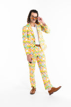 The Solar Flower | Trippy Floral Suit Pants - Shinesty