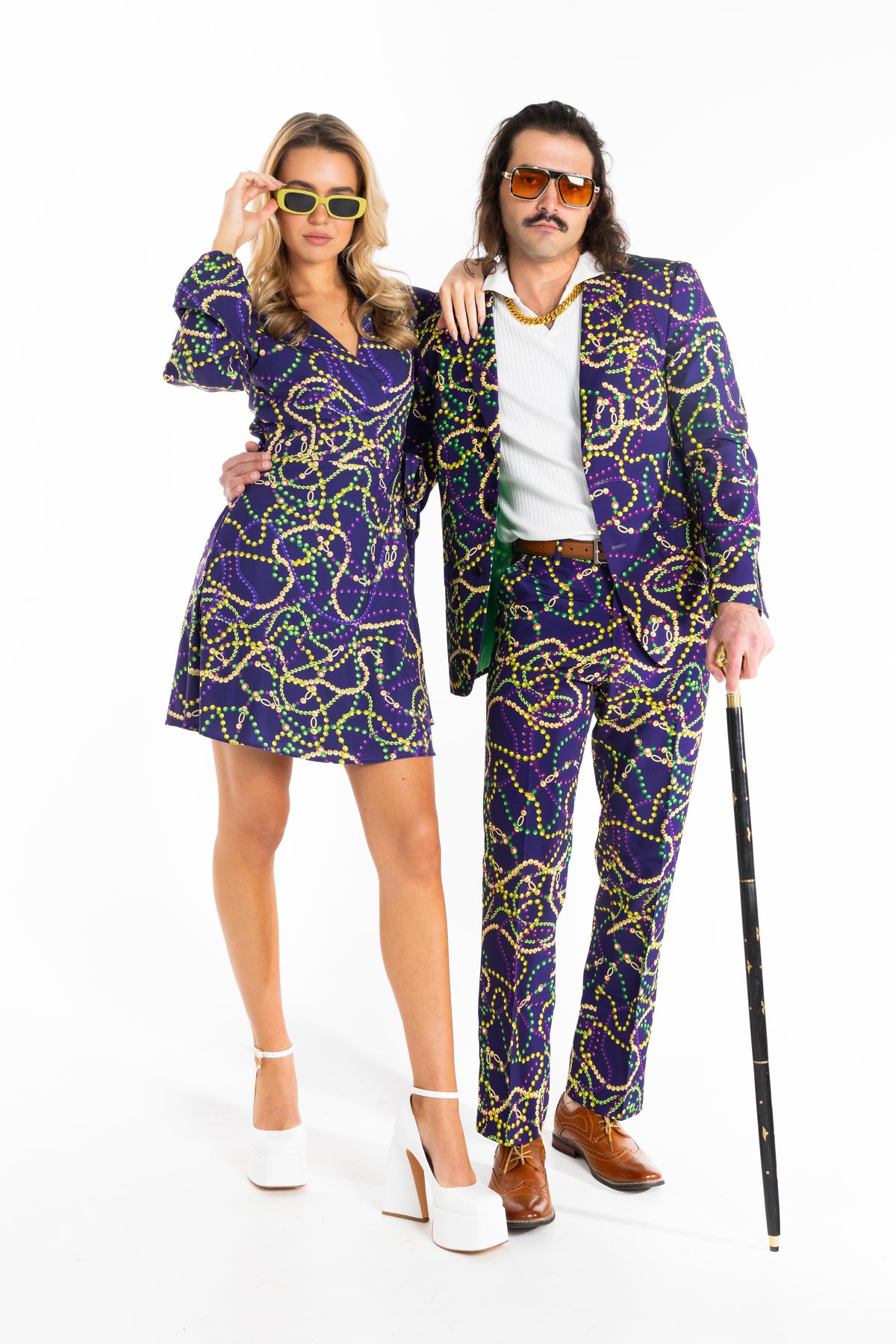 The Carnival Krewe | Mardi Gras Beads Suit - Shinesty
