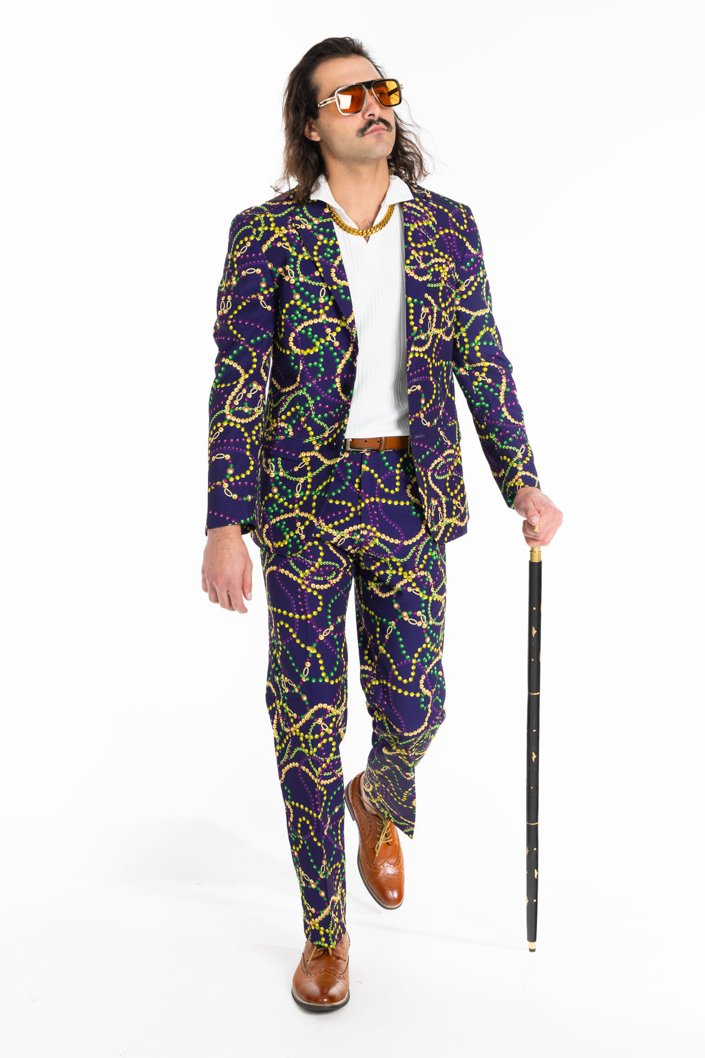 The Carnival Krewe | Mardi Gras Beads Suit - Shinesty