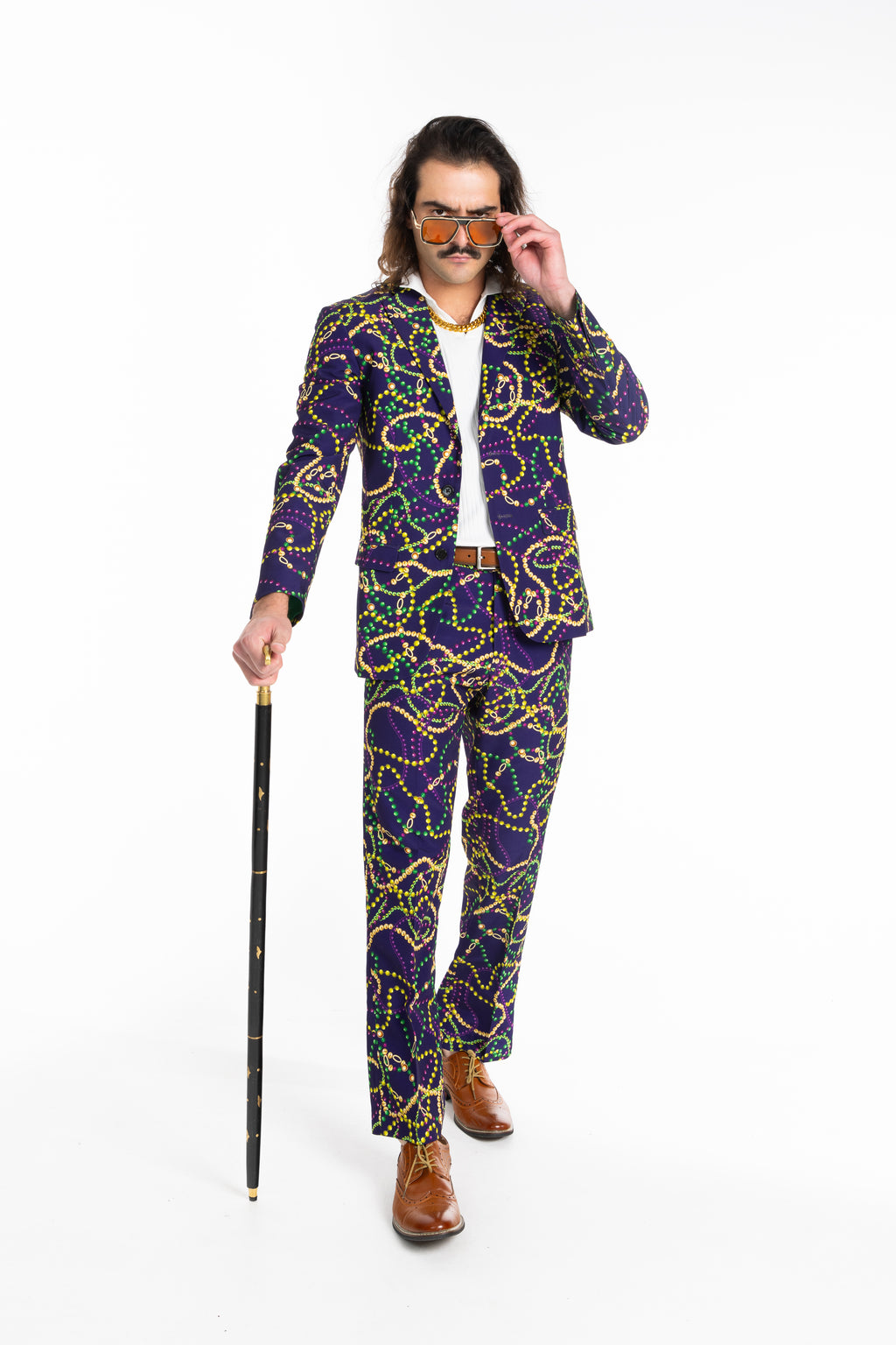 The Carnival Krewe | Mardi Gras Beads Suit - Shinesty