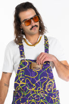 The Carnival Krewe | Mardi Gras Beads Men's Overalls - Shinesty