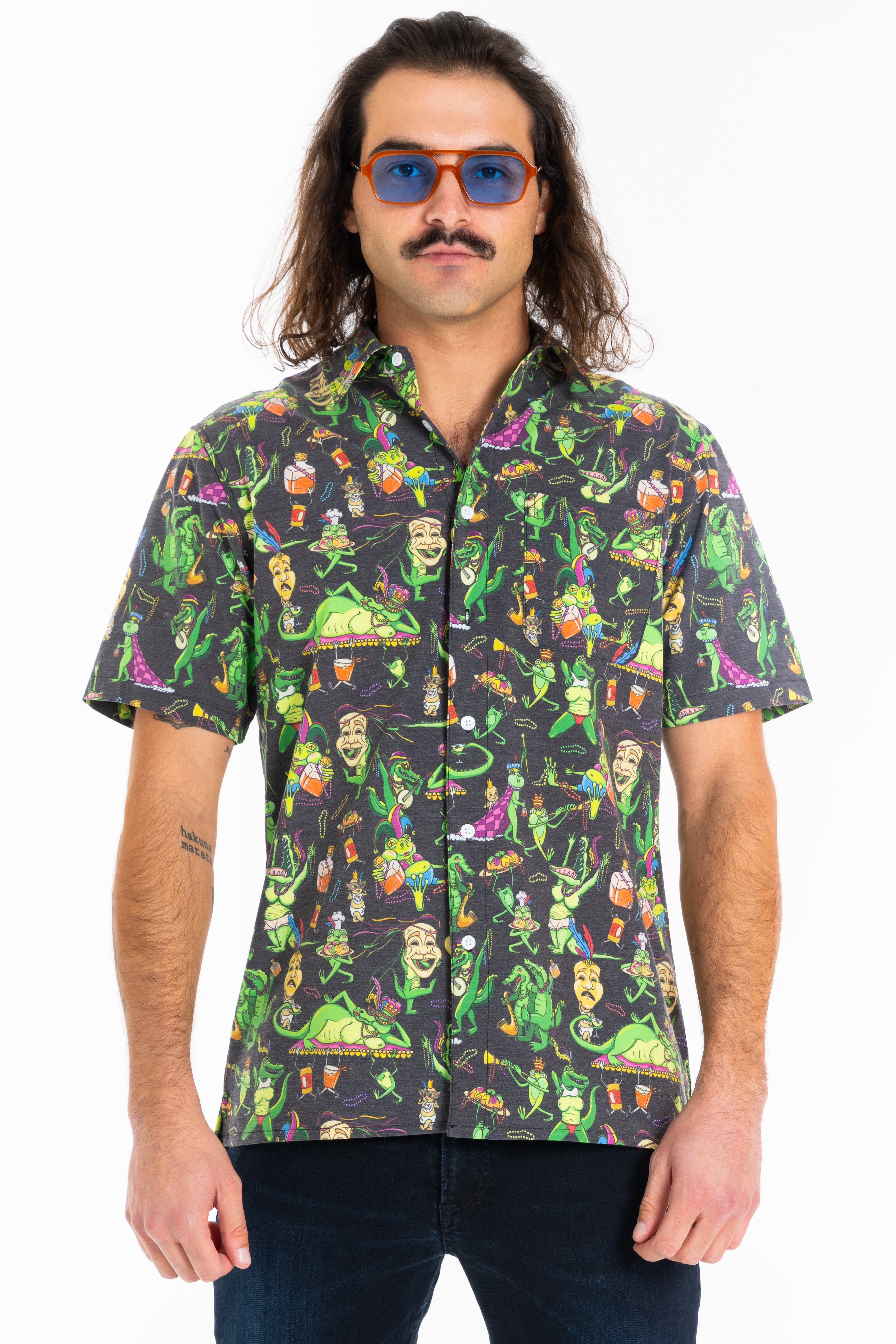 The Bead Hound | Wild Mardi Gras Hawaiian Shirt - Shinesty
