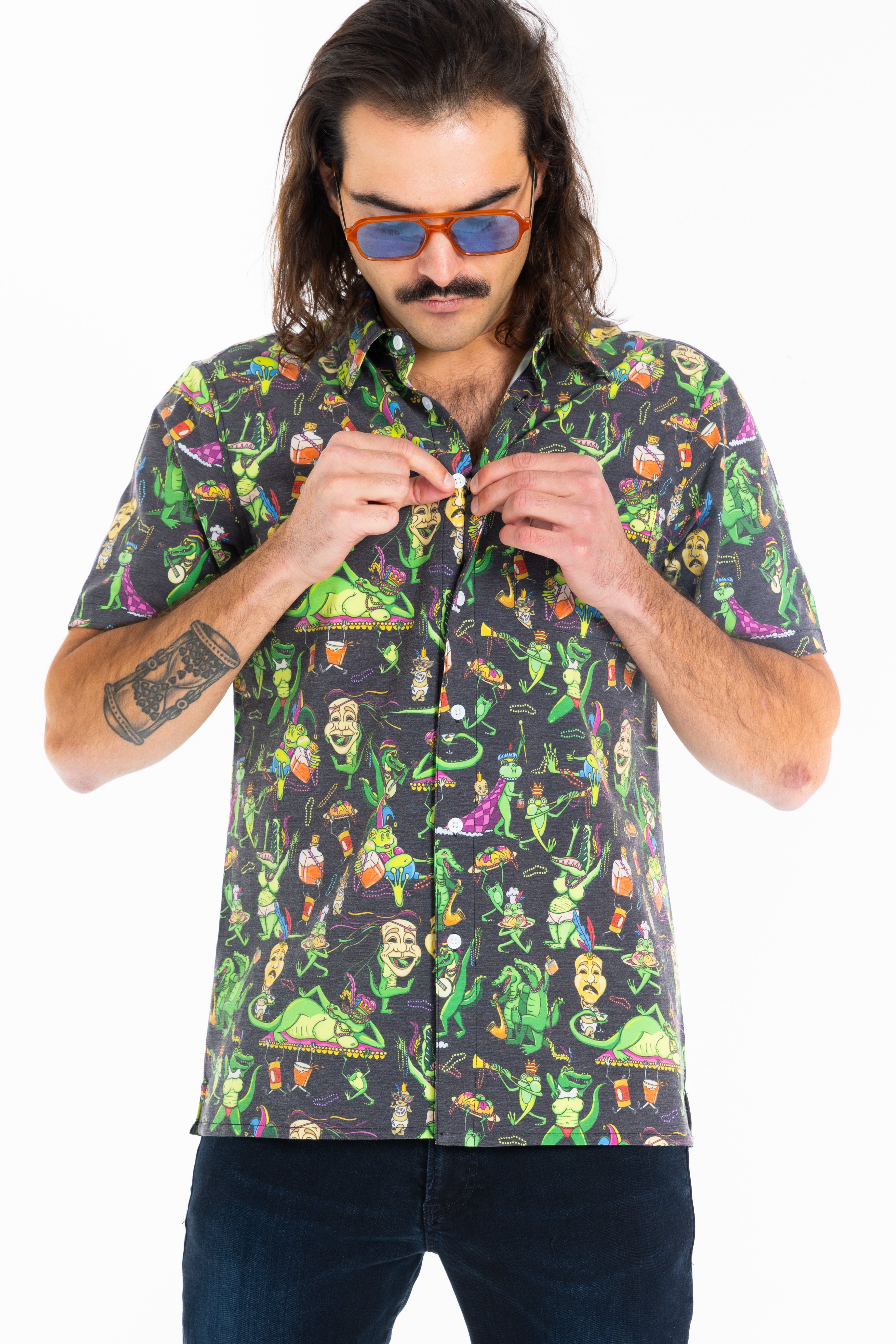 The Bead Hound | Wild Mardi Gras Hawaiian Shirt - Shinesty