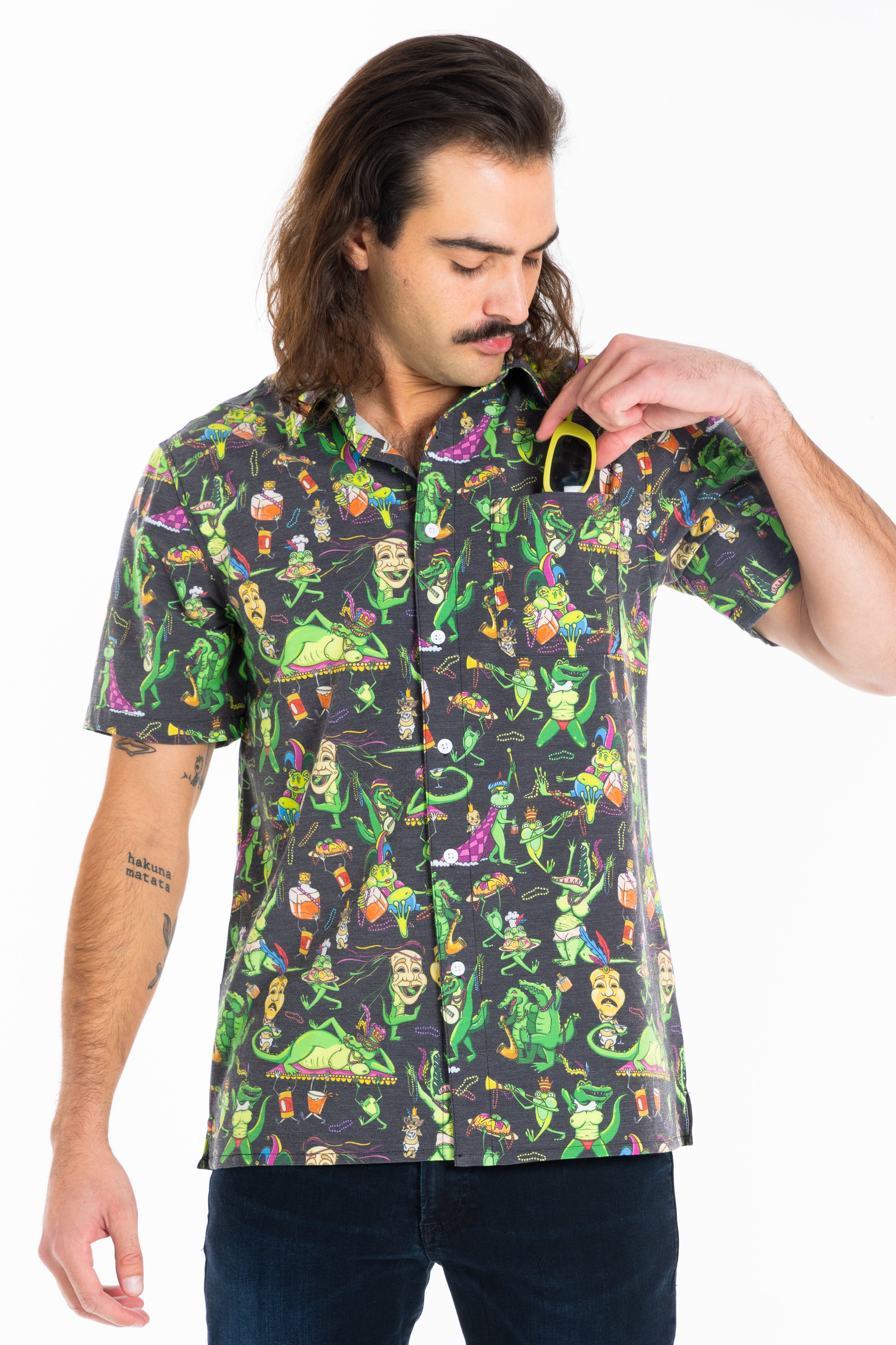 The Bead Hound | Wild Mardi Gras Hawaiian Shirt - Shinesty