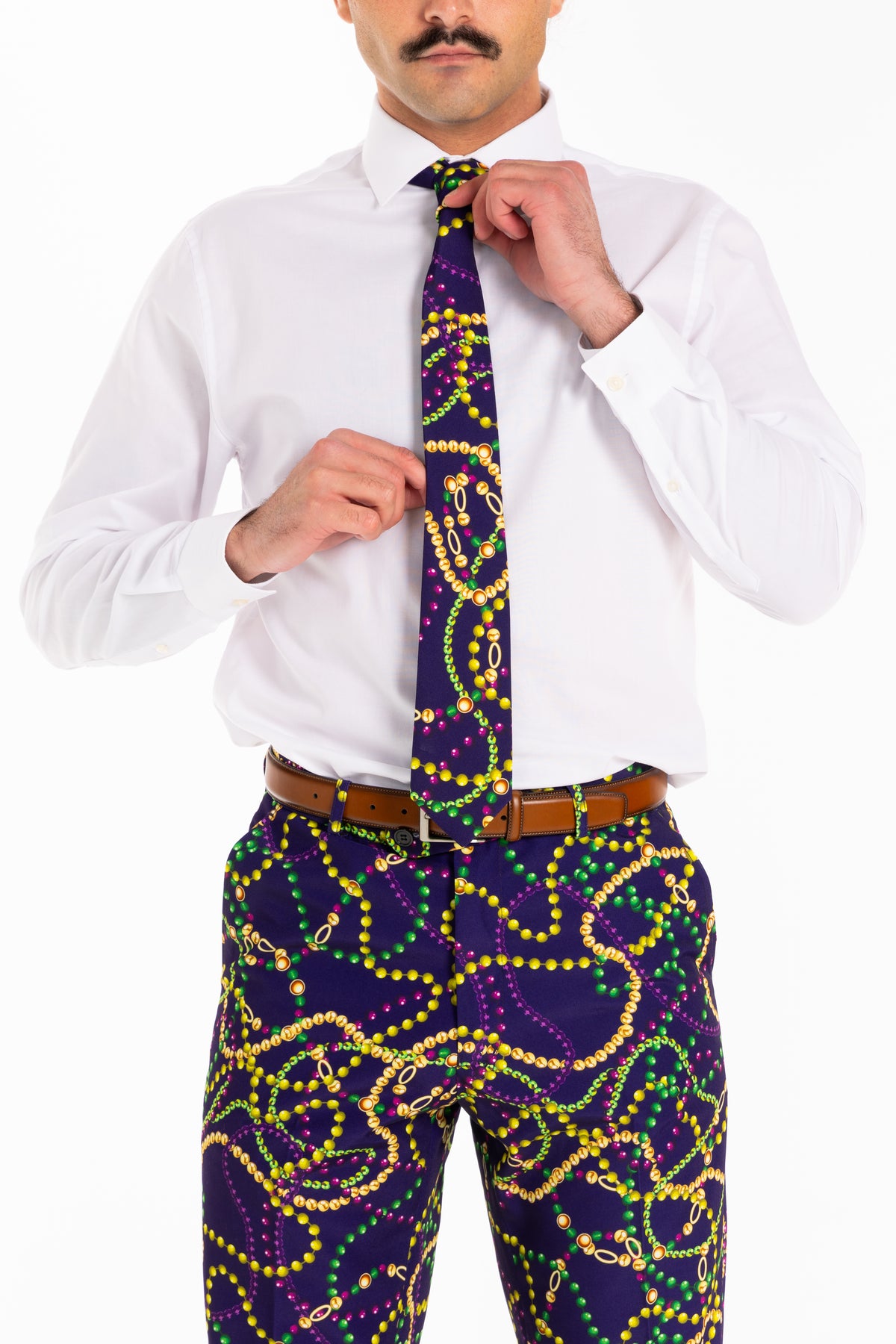 The Carnival Krewe | Mardi Gras Beads Tie - Shinesty