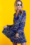 The Carnival Krewe | Mardi Gras Beads Wrap Dress - Shinesty