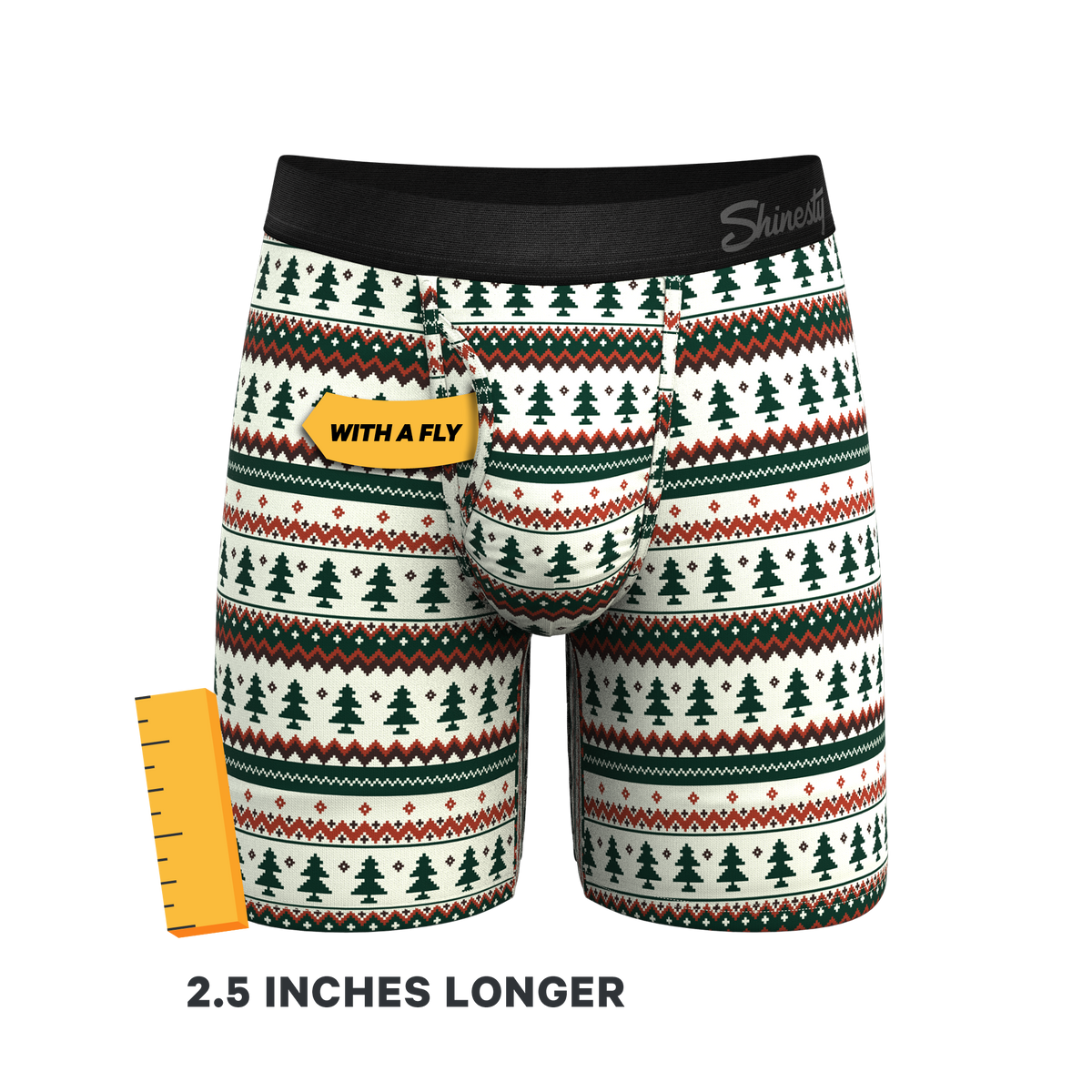 The Stuffed Stocking | Fair Isle Christmas Tree Ball Hammock® Boxer - Long Leg - Shinesty