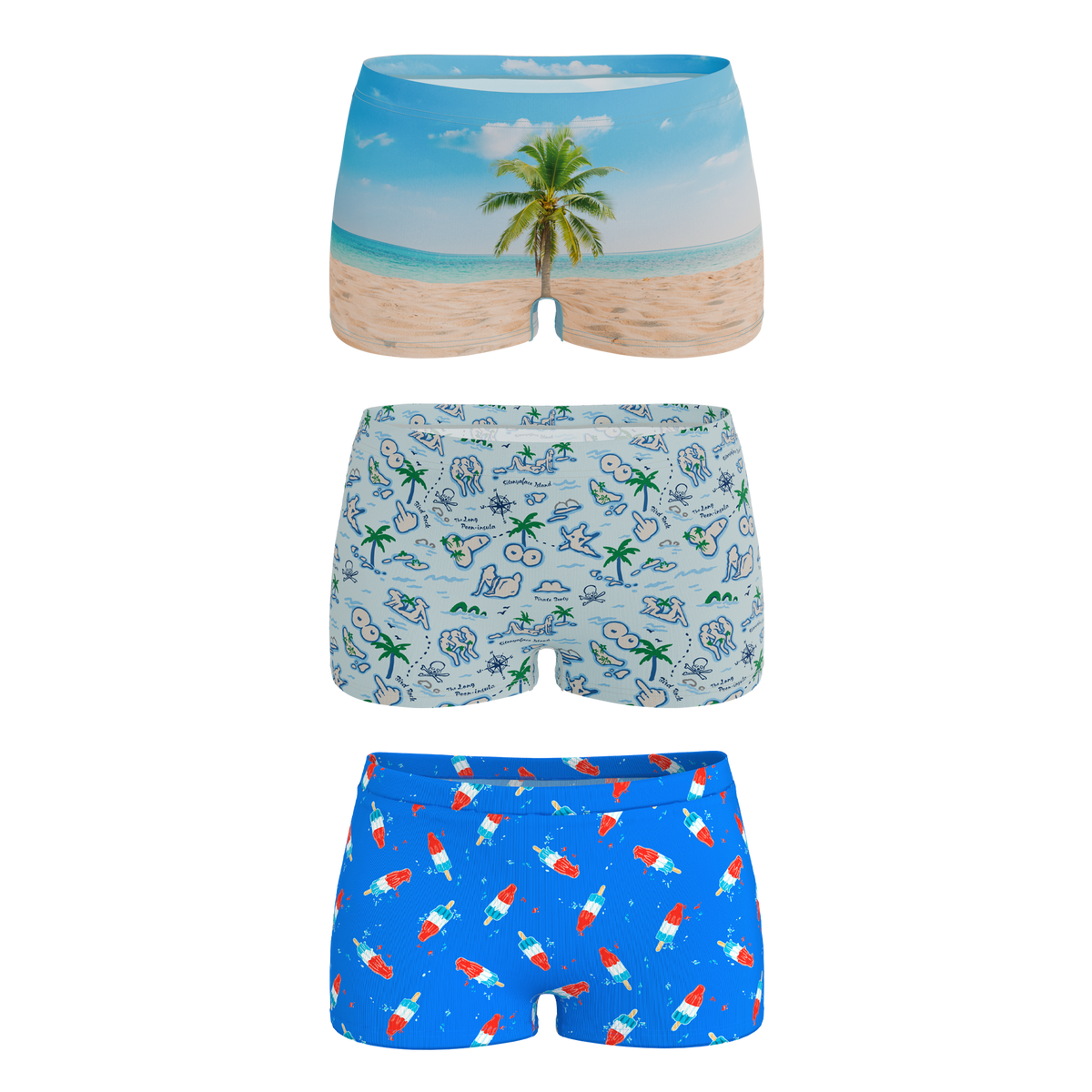 The Women Summer Essentials | Boyshort Underwear 3 Pack - Shinesty
