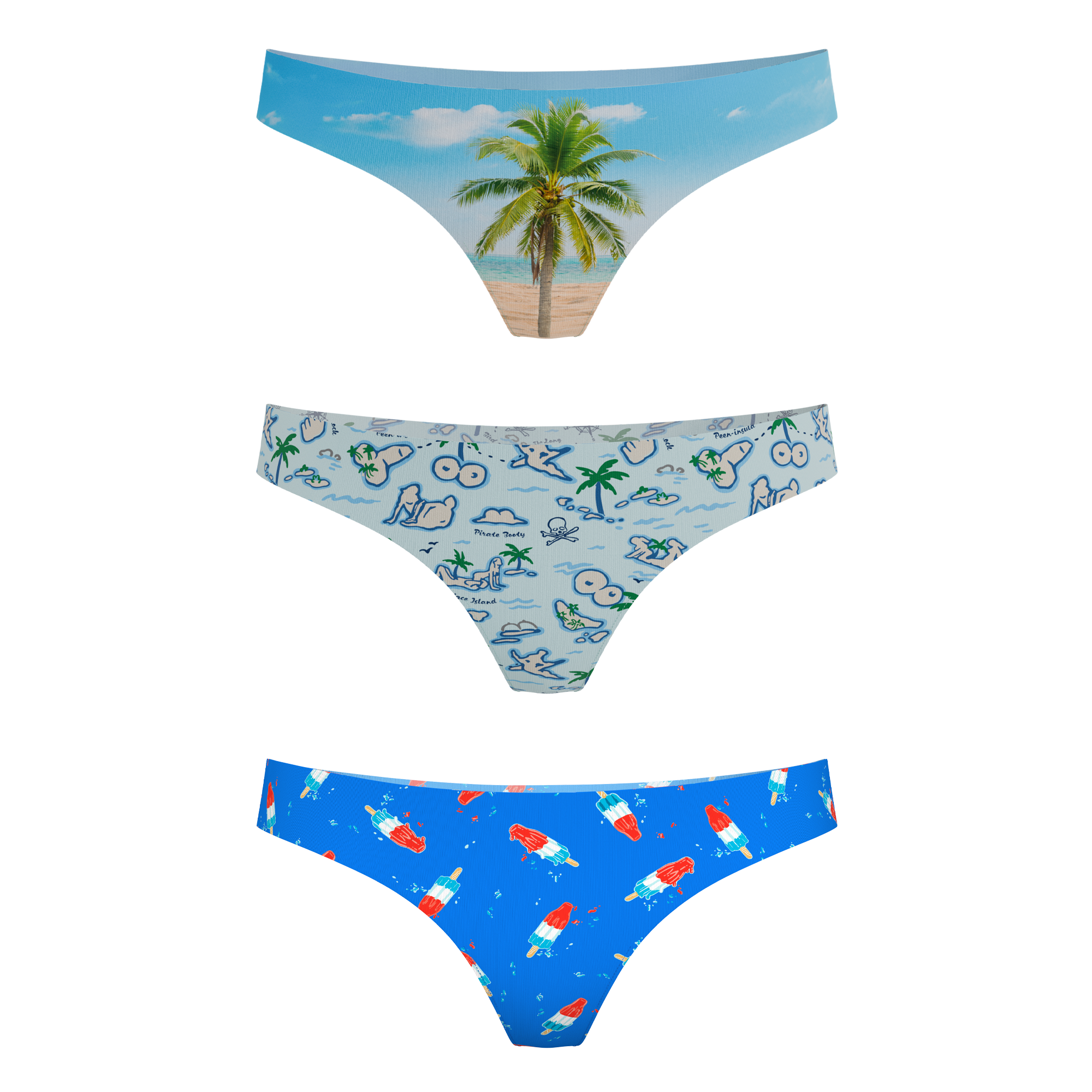 The Women Summer Essentials | Women's Thong Underwear 3 Pack - Shinesty