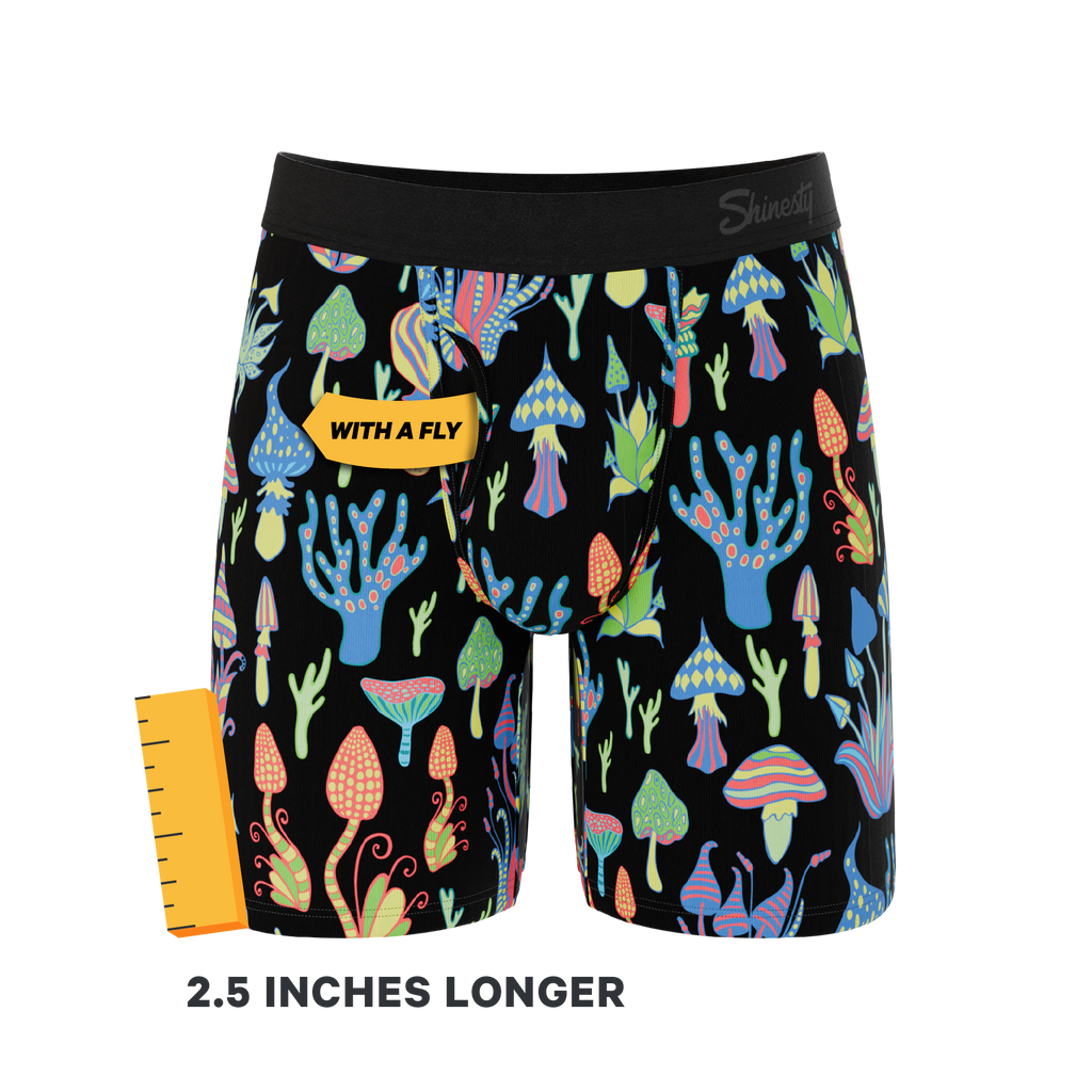 The Super Shroom | Neon Mushrooms Ball Hammock® Boxer - Long Leg - Shinesty