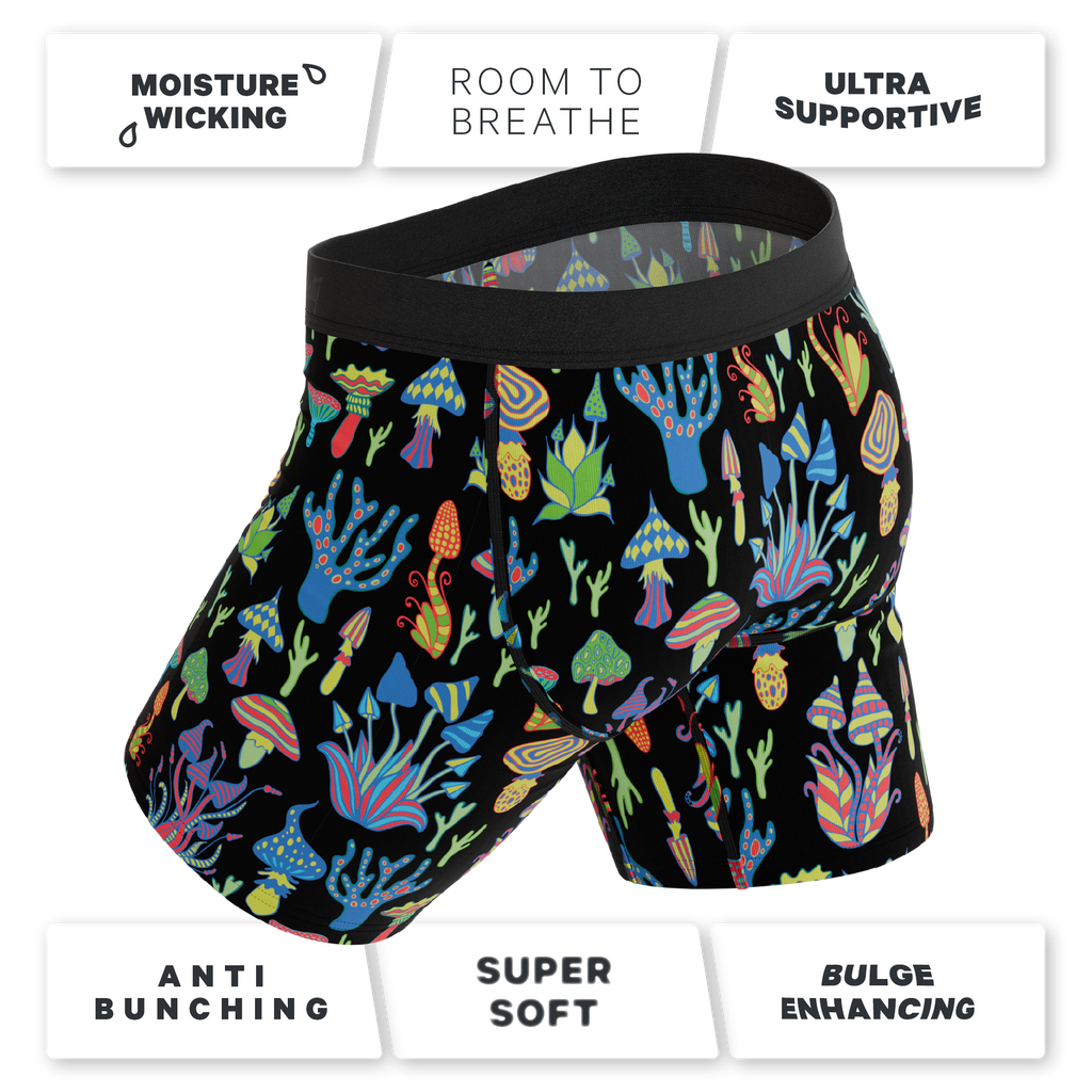 The Super Shroom | Neon Mushrooms Ball Hammock® Boxer - Long Leg - Shinesty