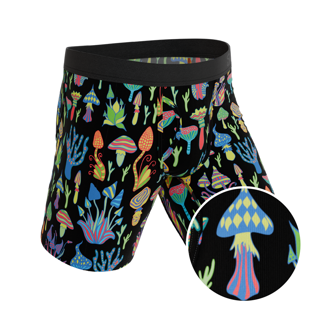 The Super Shroom | Neon Mushrooms Ball Hammock® Boxer - Long Leg - Shinesty
