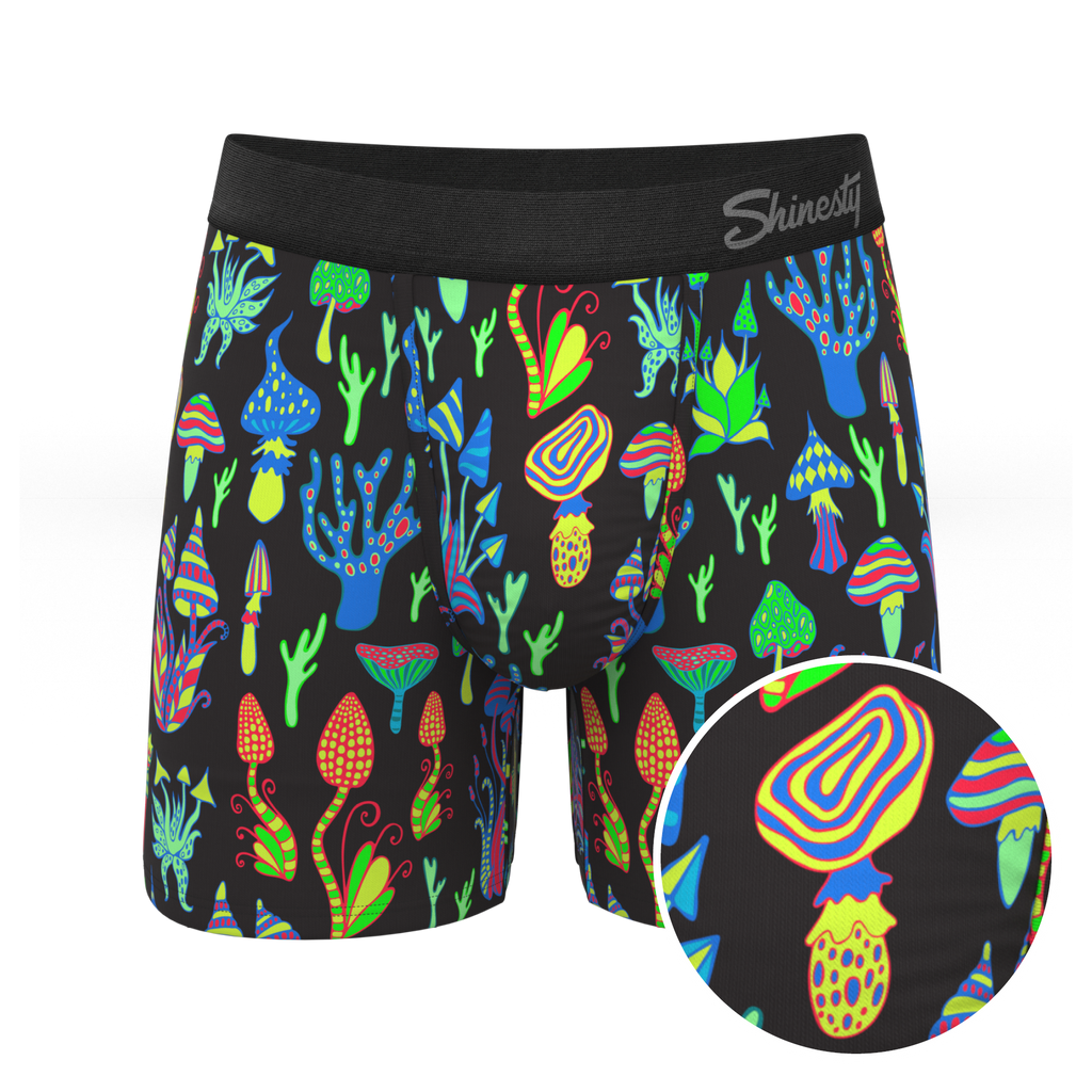 The Super Shroom | Neon Mushrooms Ball Hammock® Pouch Underwear - Shinesty