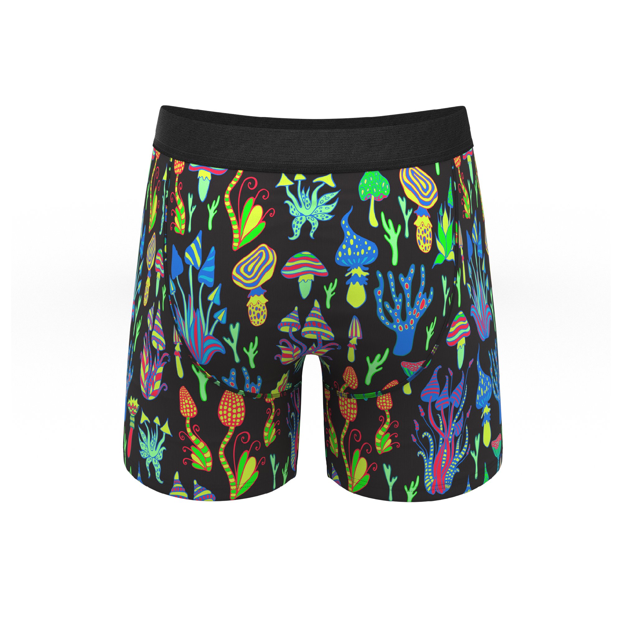 The Super Shroom | Neon Mushrooms Ball Hammock® Pouch Underwear - Shinesty
