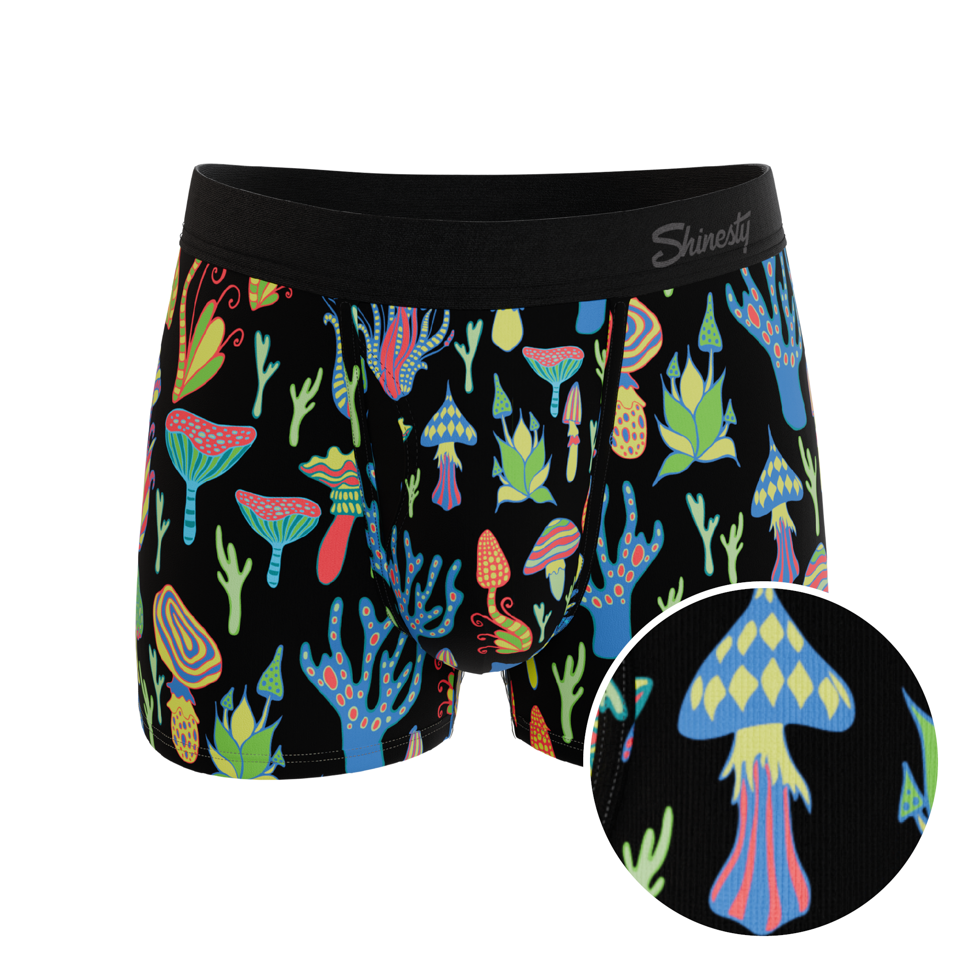 The Super Shroom | Neon Mushrooms Ball Hammock® Pouch Trunks Underwear - Shinesty