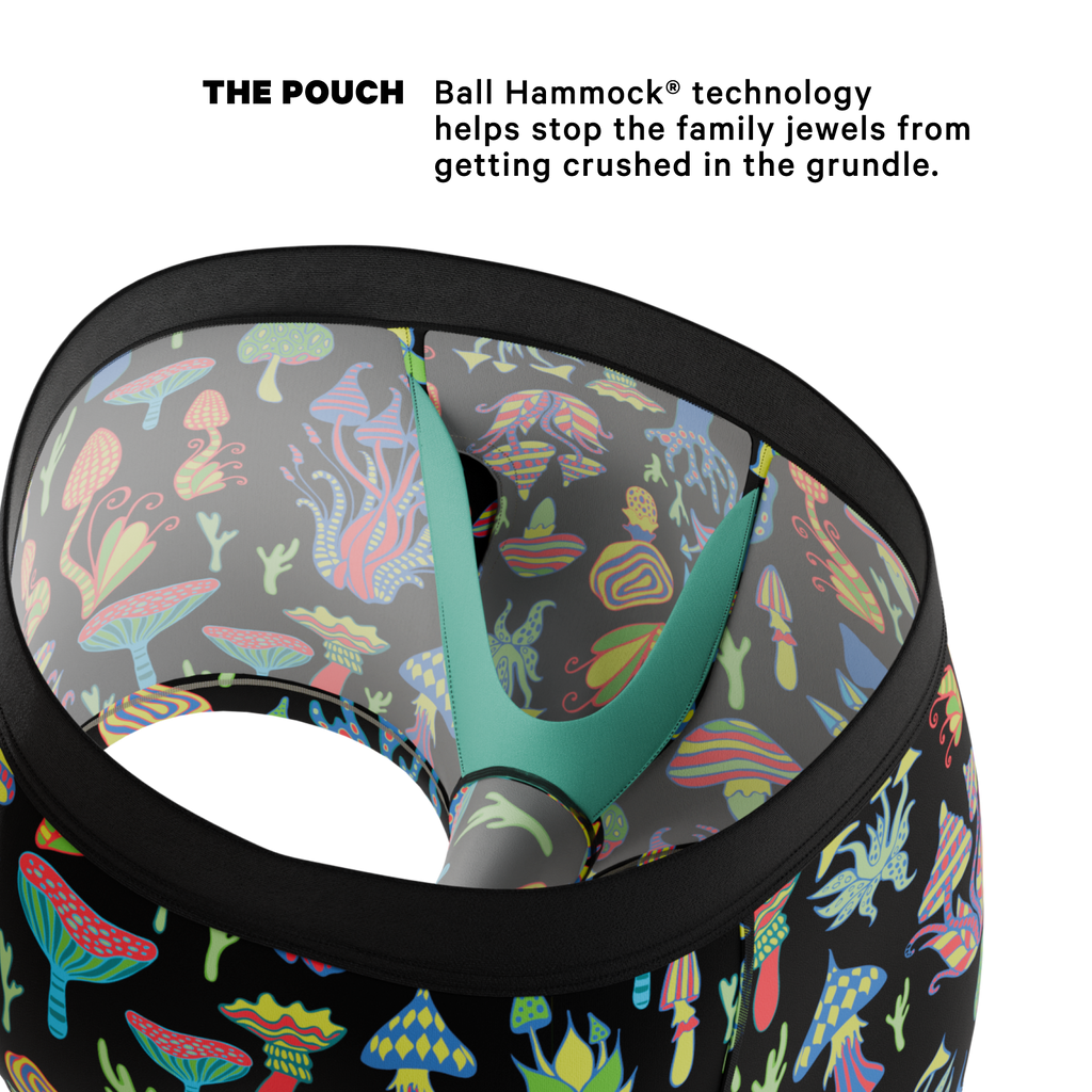 The Super Shroom | Neon Mushrooms Ball Hammock® Pouch Trunks Underwear - Shinesty