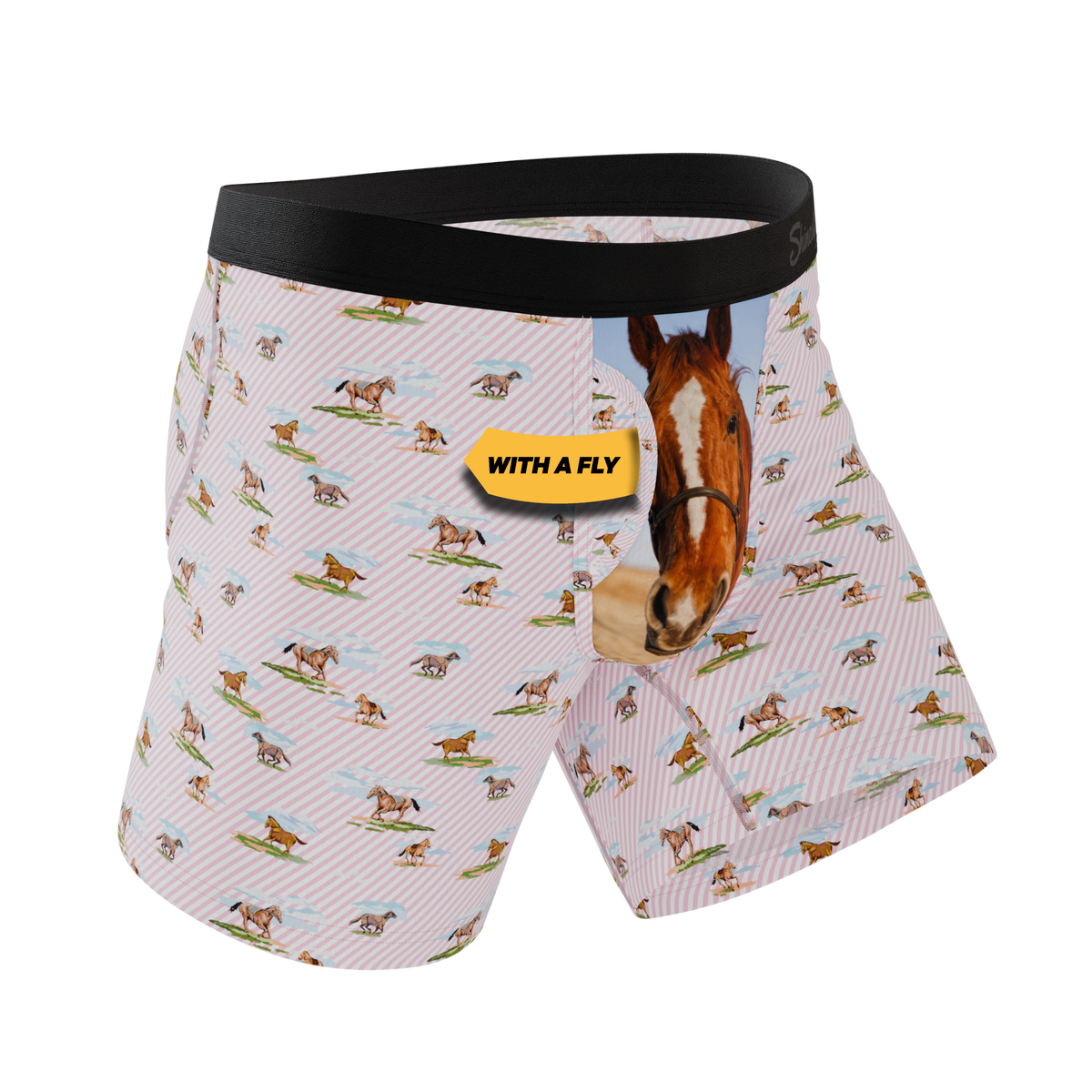 The Supreme Steed | Derby Horses Ball Hammock® Pouch Underwear With Fly - Shinesty