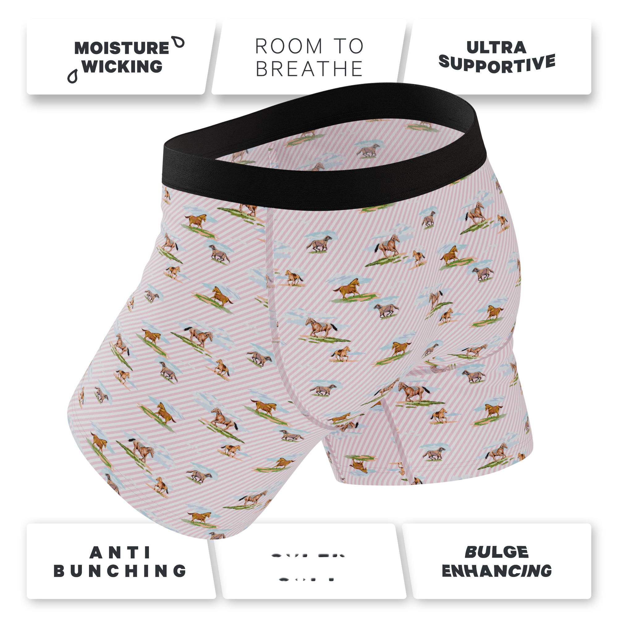 The Supreme Steed | Derby Horses Ball Hammock® Pouch Underwear With Fly - Shinesty