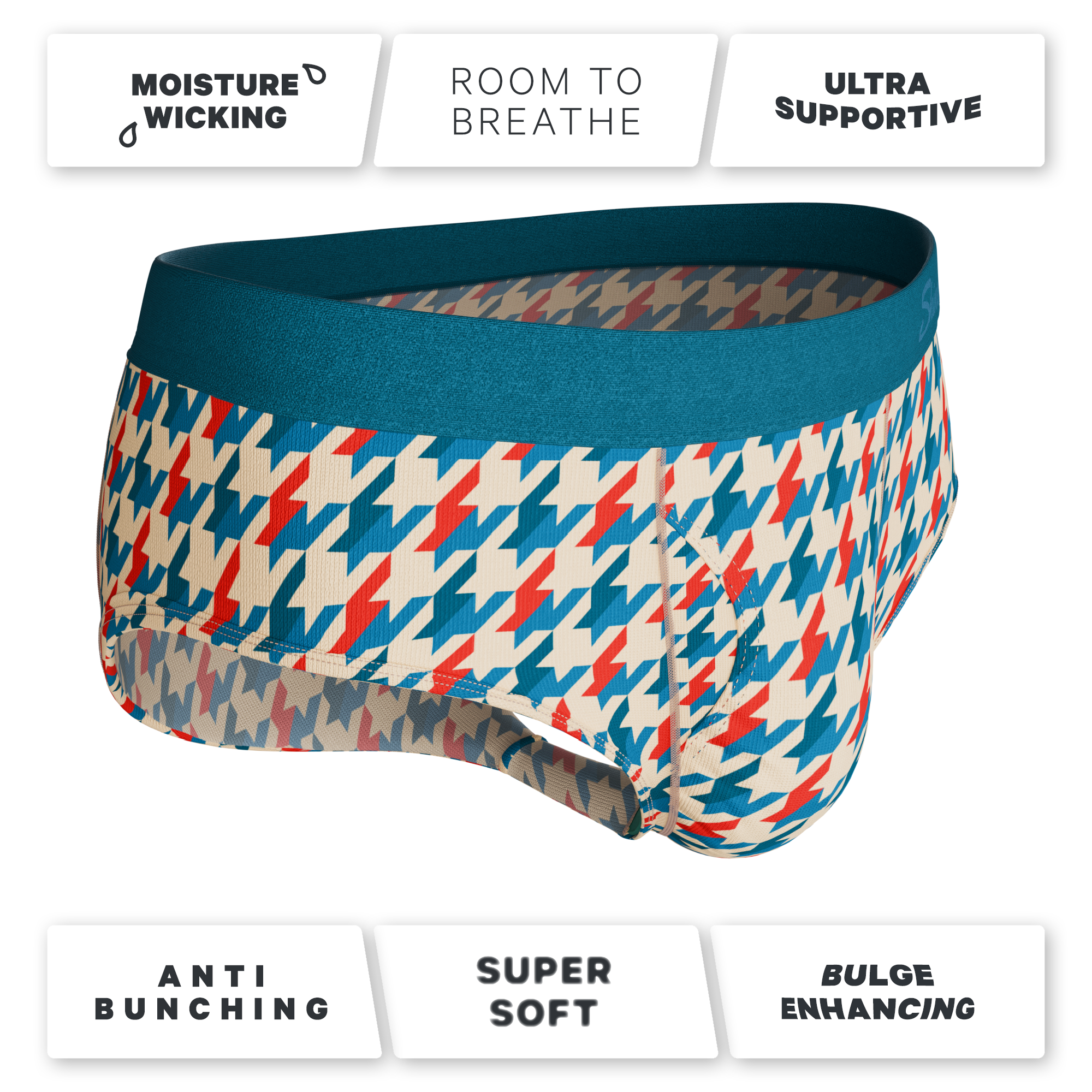 The Swanky | Retro Houndstooth Ball Hammock® Pouch Underwear Briefs - Shinesty