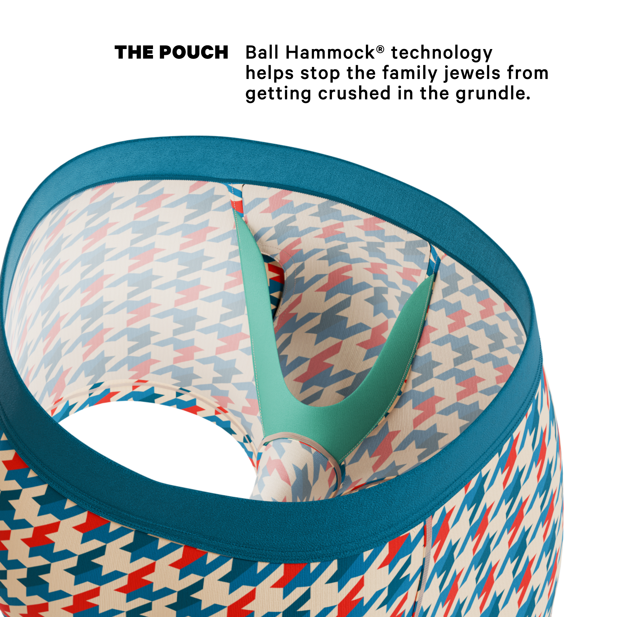 The Swanky | Retro Houndstooth Ball Hammock® Pouch Trunks Underwear - Shinesty