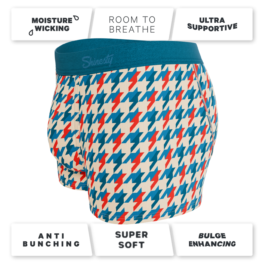 The Swanky | Retro Houndstooth Ball Hammock® Pouch Trunks Underwear - Shinesty